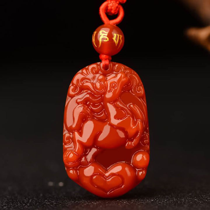 Buddha Stones十二支 赤瑪瑙 幸運のネックレスペンダント - 馬 - image 17