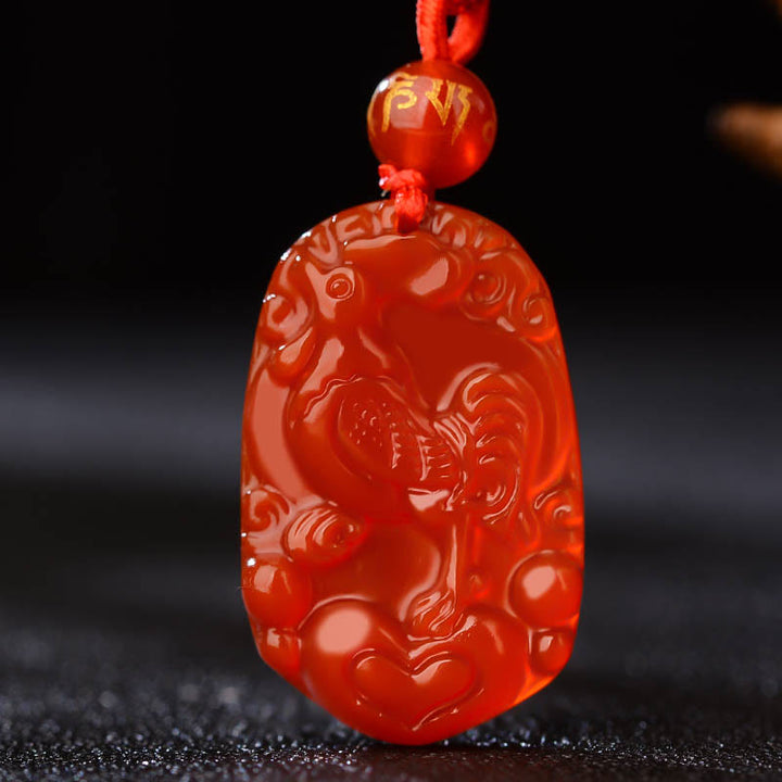 Buddha Stones十二支 赤瑪瑙 幸運のネックレスペンダント - 雄鶏 - image 20