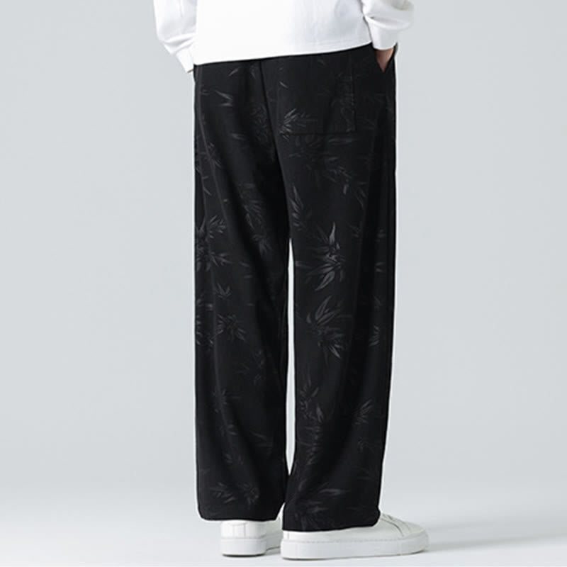 Buddha Stones竹柄 コーデュロイ メンズ ワイドレッグパンツ ポケット付き - image 12