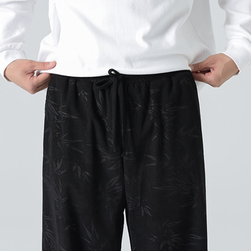 Buddha Stones竹柄 コーデュロイ メンズ ワイドレッグパンツ ポケット付き - image 16