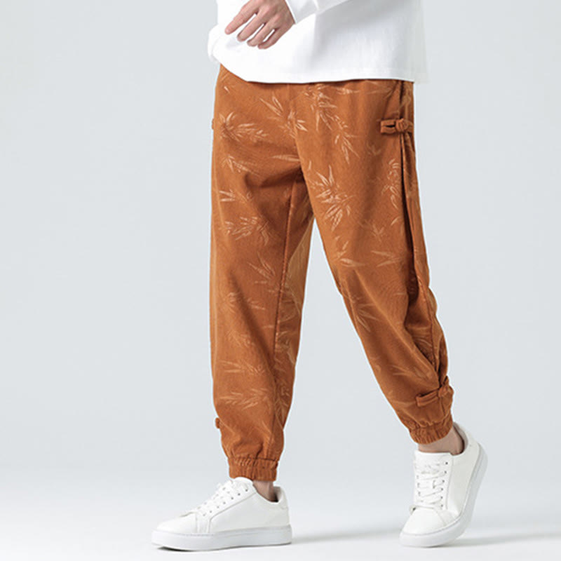 Buddha Stones秋冬 竹 メンズ フロッグボタン コーデュロイパンツ ポケット付き - image 5