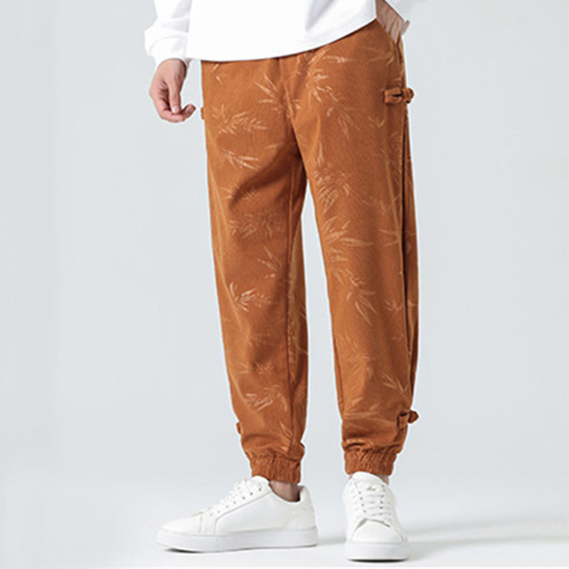 Buddha Stones秋冬 竹 メンズ フロッグボタン コーデュロイパンツ ポケット付き - image 7