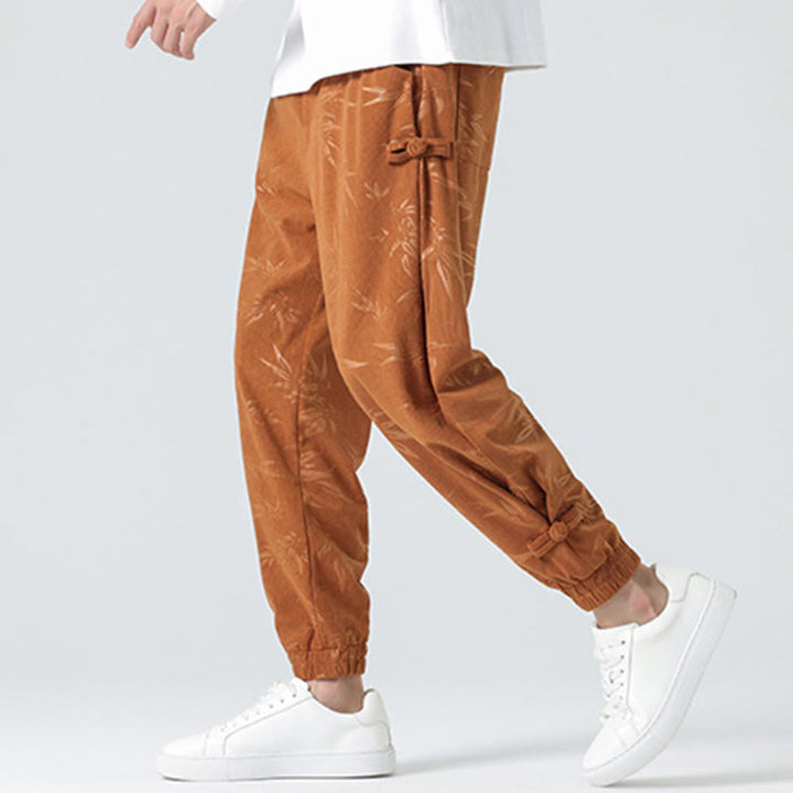 Buddha Stones秋冬 竹 メンズ フロッグボタン コーデュロイパンツ ポケット付き - image 6