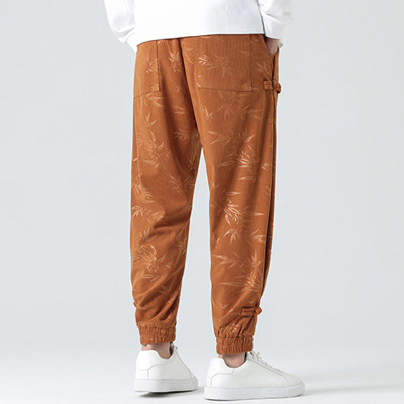 Buddha Stones秋冬 竹 メンズ フロッグボタン コーデュロイパンツ ポケット付き - image 4