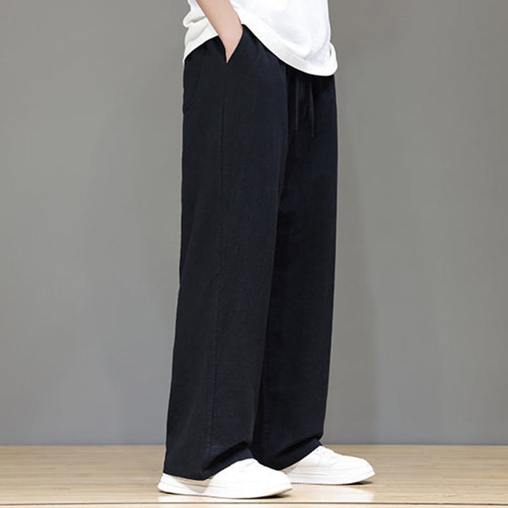 Buddha Stones夏用 メンズ コットンリネン ストレートレッグパンツ ポケット付き - image 33