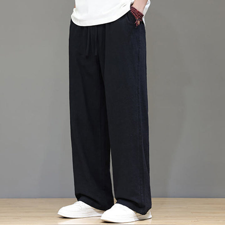Buddha Stones夏用 メンズ コットンリネン ストレートレッグパンツ ポケット付き - image 37