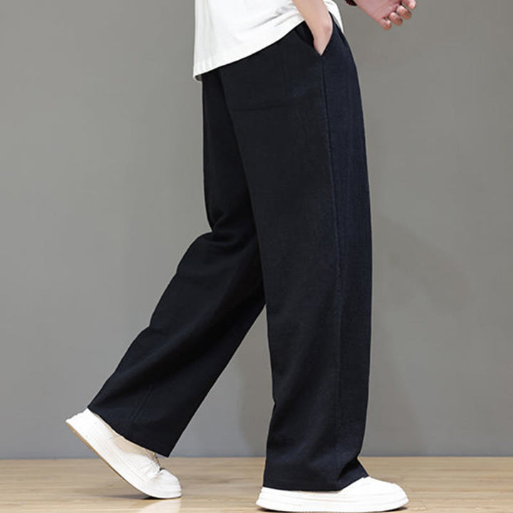 Buddha Stones夏用 メンズ コットンリネン ストレートレッグパンツ ポケット付き - image 34