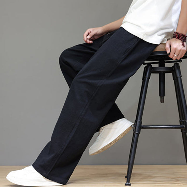 Buddha Stones夏用 メンズ コットンリネン ストレートレッグパンツ ポケット付き - image 38