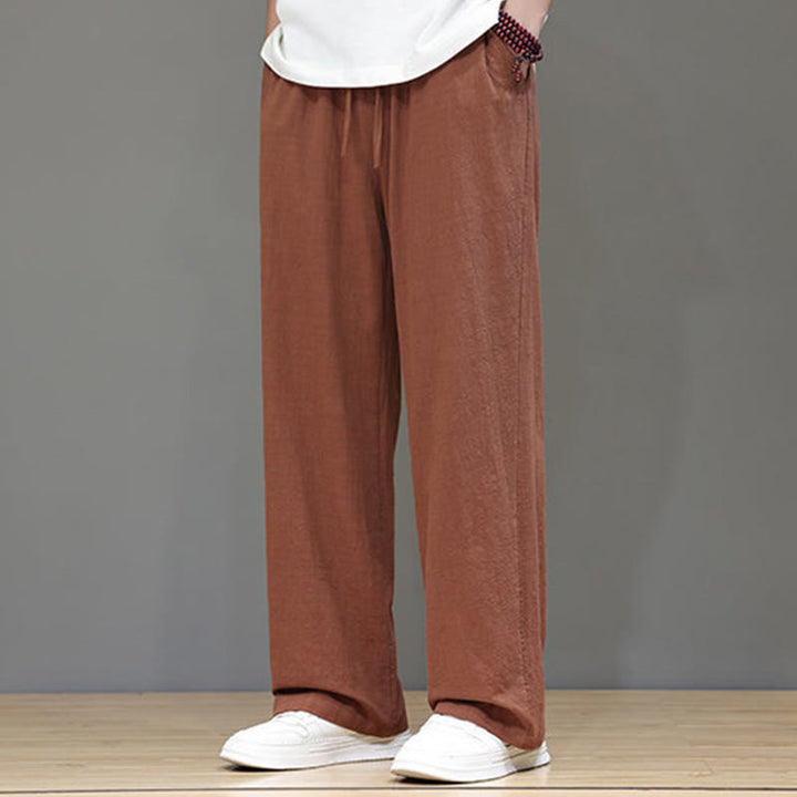 Buddha Stones夏用 メンズ コットンリネン ストレートレッグパンツ ポケット付き - image 41