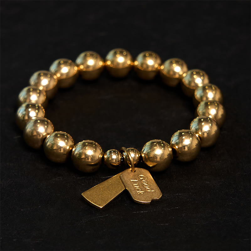 Buddha Stones真鍮・銅製ヒーリングブレスレット - 真鍮製（手首周り：20～21cm） - image 0