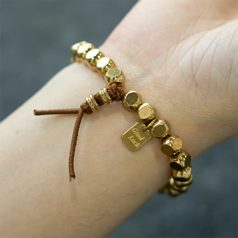 Buddha Stonesと真鍮・銅糸を使った幸運とセルフケアのためのブレスレット - image 6