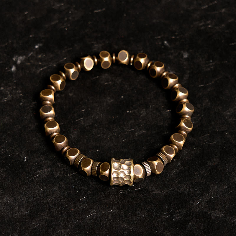 Buddha Stones、真鍮、銅、隕石模様のバランスブレスレット - image 1