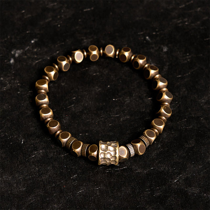 Buddha Stones、真鍮、銅、隕石模様のバランスブレスレット - image 1
