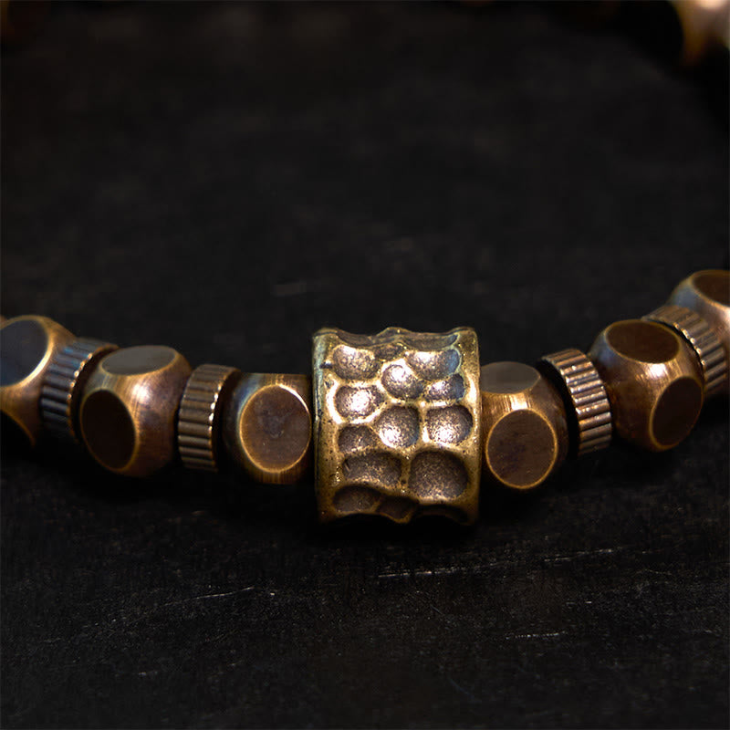 Buddha Stones、真鍮、銅、隕石模様のバランスブレスレット - image 2