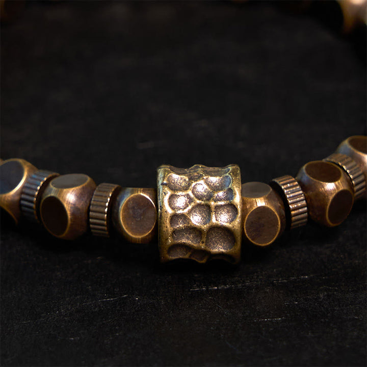 Buddha Stones、真鍮、銅、隕石模様のバランスブレスレット - image 2