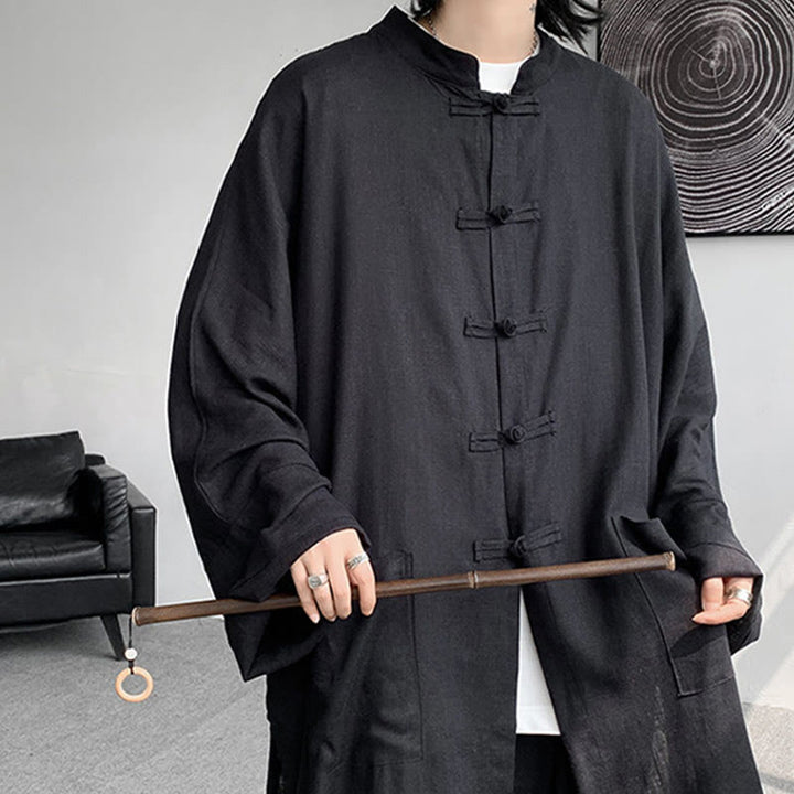 Buddha Stones 2点セット メンズ 長袖 カエルボタン シャツ パンツ 瞑想 禅 コットン ウェア セット - image 26