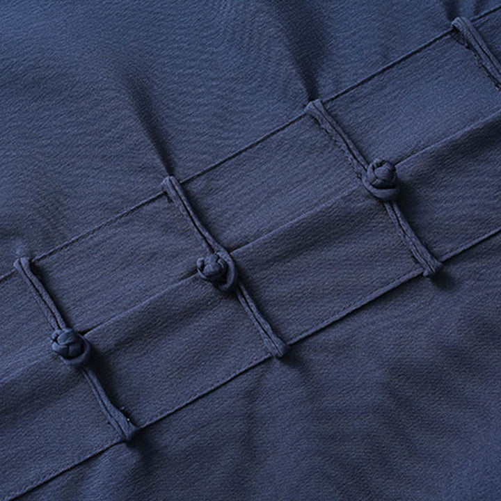 Buddha Stones 2点セット 唐装 伝統 カエルボタン メンズ 長袖 シャツ パンツ 衣装セット - image 3