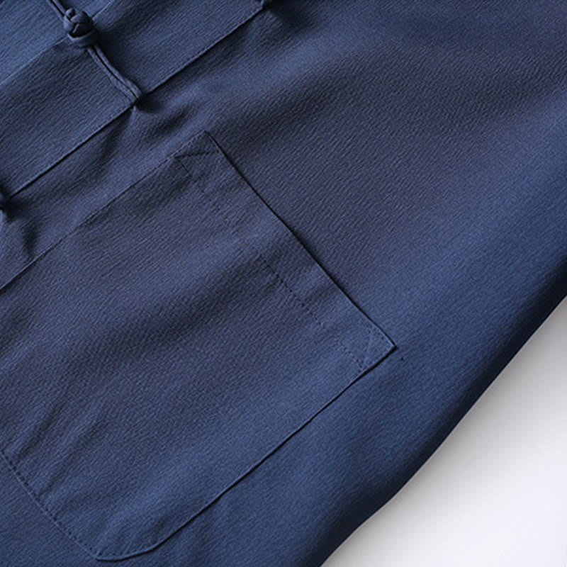 Buddha Stones 2点セット 唐装 伝統 カエルボタン メンズ 長袖 シャツ パンツ 衣装セット - image 5