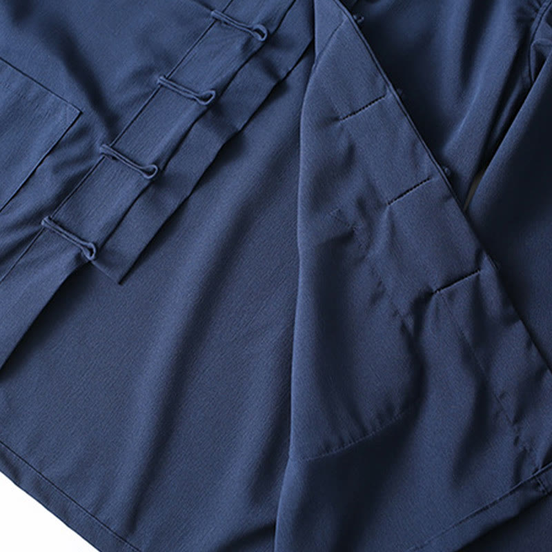 Buddha Stones 2点セット 唐装 伝統 カエルボタン メンズ 長袖 シャツ パンツ 衣装セット - image 4