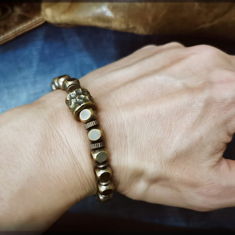 Buddha Stones、真鍮、銅、隕石模様のバランスブレスレット - image 7