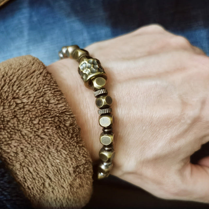 Buddha Stones、真鍮、銅、隕石模様のバランスブレスレット - image 8