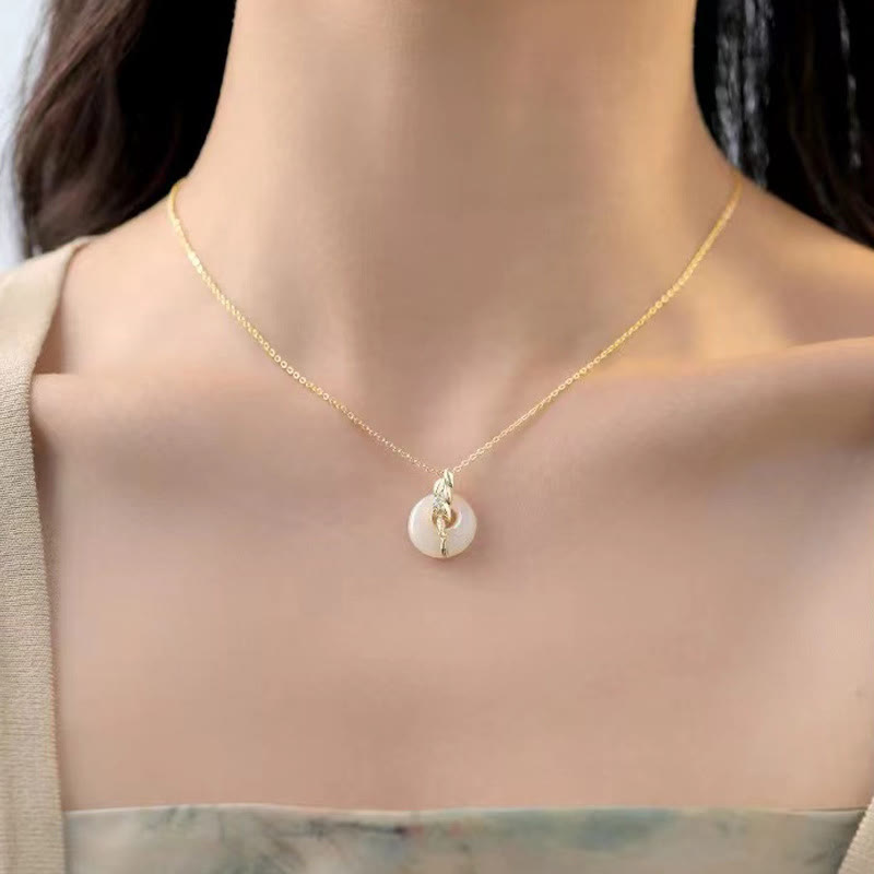 Buddha Stones和田翡翠 925 スターリングシルバー 小麦 幸運 ネックレス ペンダント