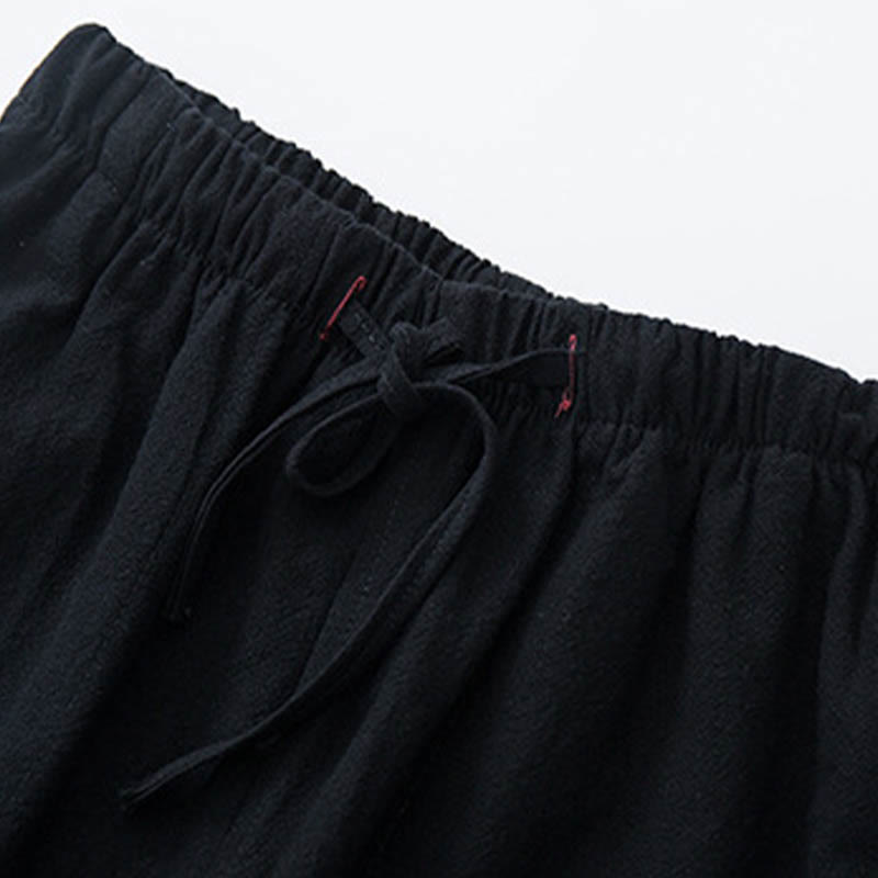 Buddha Stones 2点セット メンズ 唐装 ジャカード つる柄 カエルボタン コットン 長袖 シャツ パンツ セット - image 11