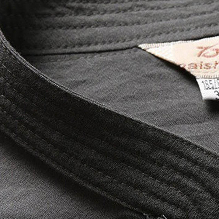 Buddha Stones 2点セット 無地 唐装 メンズ フロッグボタン 長袖 シャツ パンツ セット - image 4