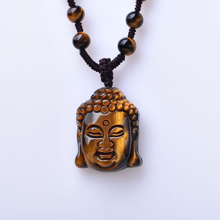 Buddha Stonesタイガーアイ ストリング 仏陀頭 勇気 ネックレス ペンダント - image 20