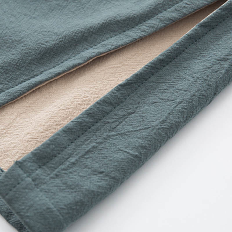 Buddha Stones 2点セット 禅唐装 メンズ リネン カエルボタン 長袖 シャツ パンツ セット - image 10