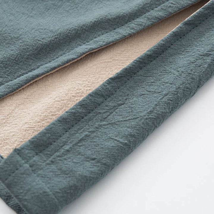 Buddha Stones 2点セット 禅唐装 メンズ リネン カエルボタン 長袖 シャツ パンツ セット - image 10