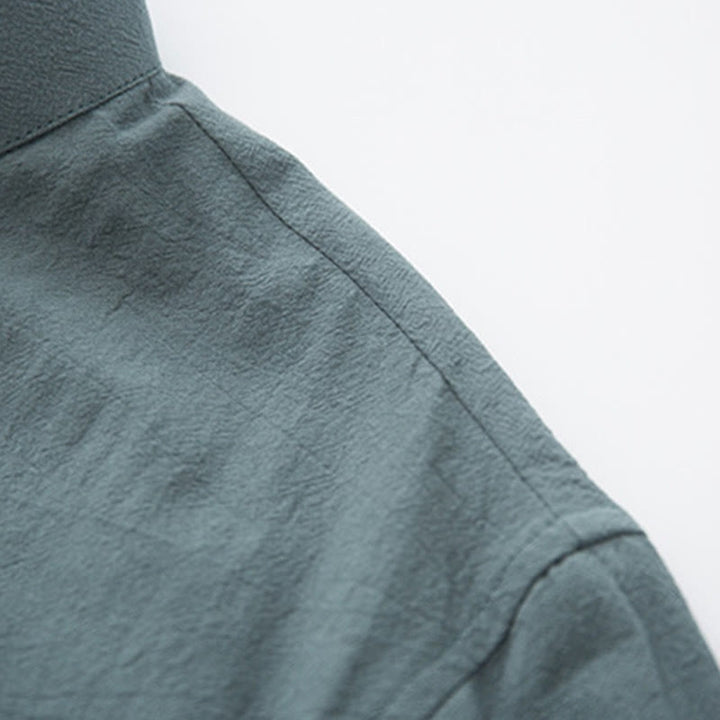 Buddha Stones 2点セット 禅唐装 メンズ リネン カエルボタン 長袖 シャツ パンツ セット - image 7