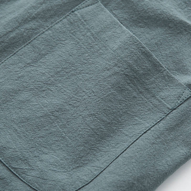 Buddha Stones 2点セット 禅唐装 メンズ リネン カエルボタン 長袖 シャツ パンツ セット - image 9