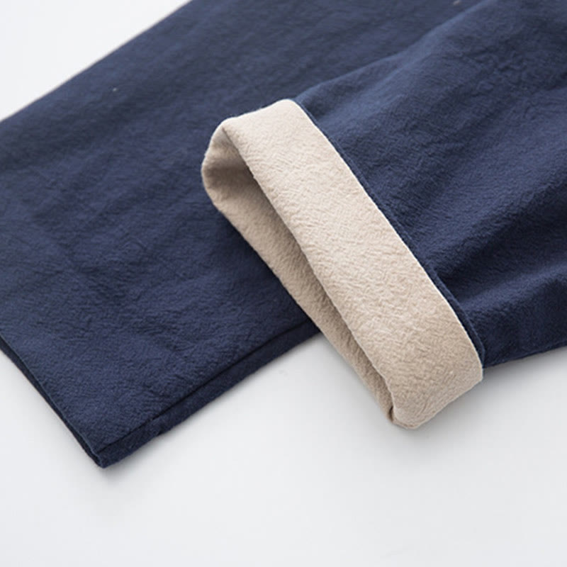 Buddha Stones 2点セット 禅唐装 メンズ リネン カエルボタン 長袖 シャツ パンツ セット - image 29