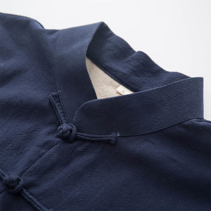 Buddha Stones 2点セット 禅唐装 メンズ リネン カエルボタン 長袖 シャツ パンツ セット - image 25