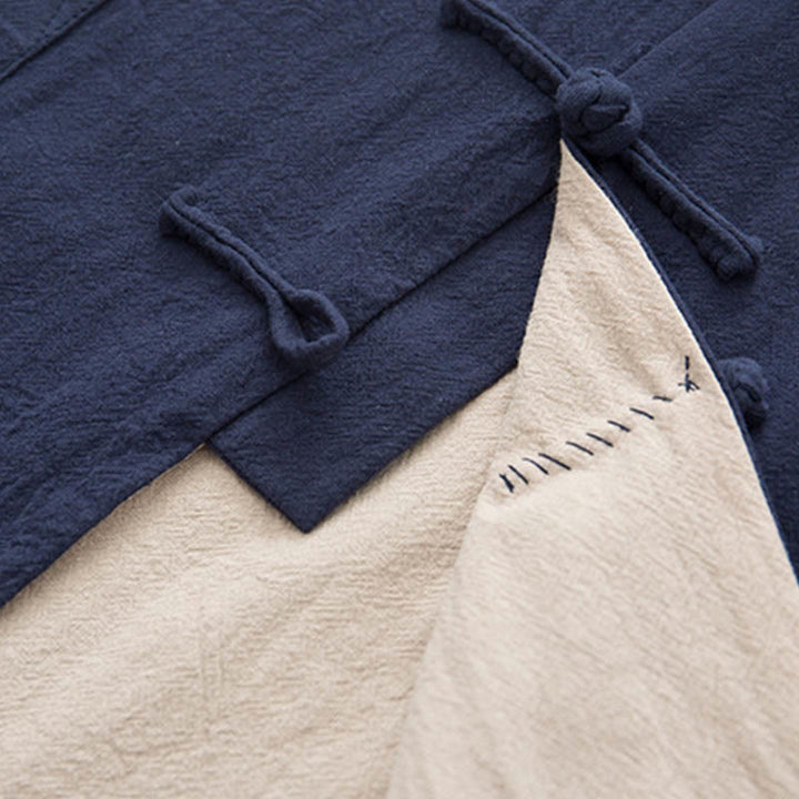 Buddha Stones 2点セット 禅唐装 メンズ リネン カエルボタン 長袖 シャツ パンツ セット - image 27