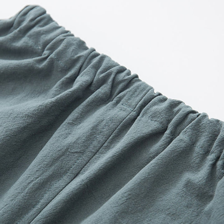 Buddha Stones 2点セット 禅唐装 メンズ リネン カエルボタン 長袖 シャツ パンツ セット - image 14