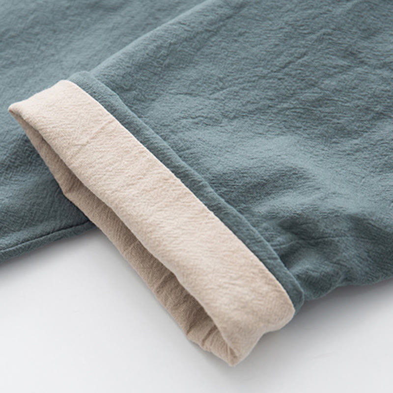 Buddha Stones 2点セット 禅唐装 メンズ リネン カエルボタン 長袖 シャツ パンツ セット - image 12