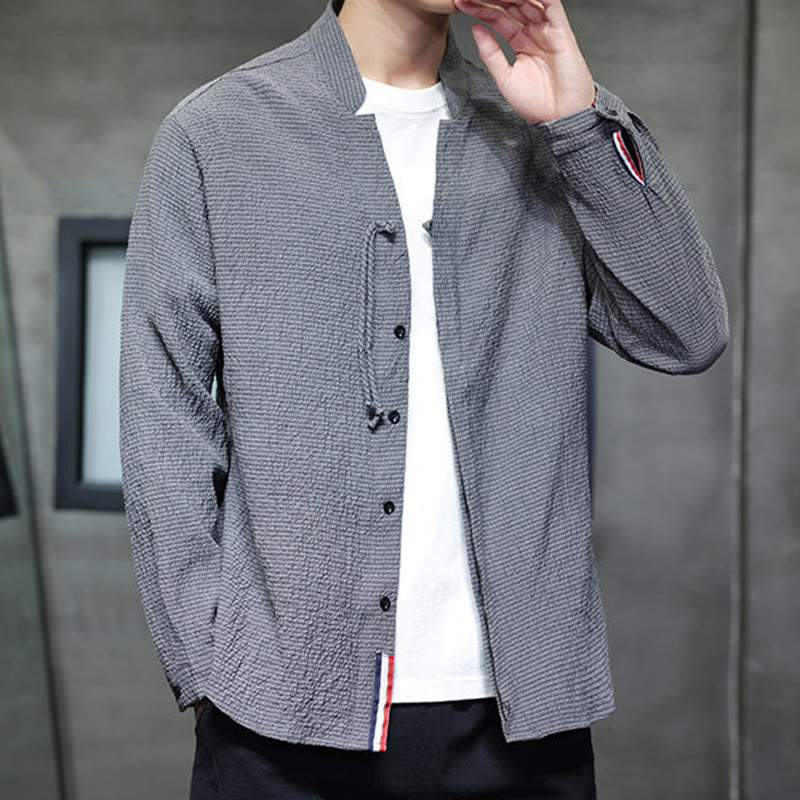 Buddha Stones秋 無地 メンズ ボタン 長袖 シャツ 衣類 - image 5