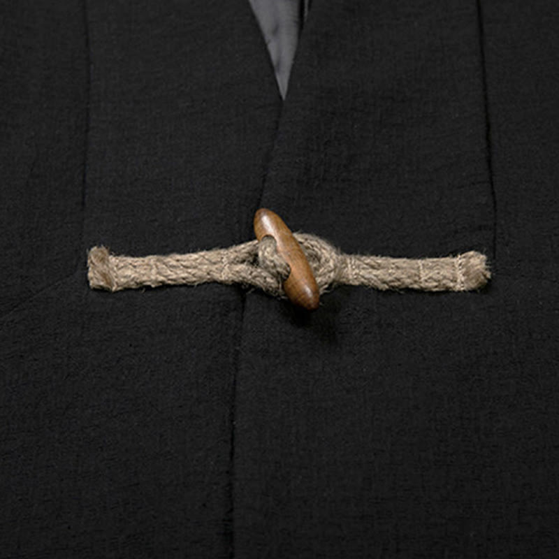 Buddha Stones秋 シンプル コットン メンズ 長袖 ミドル丈 コート 服