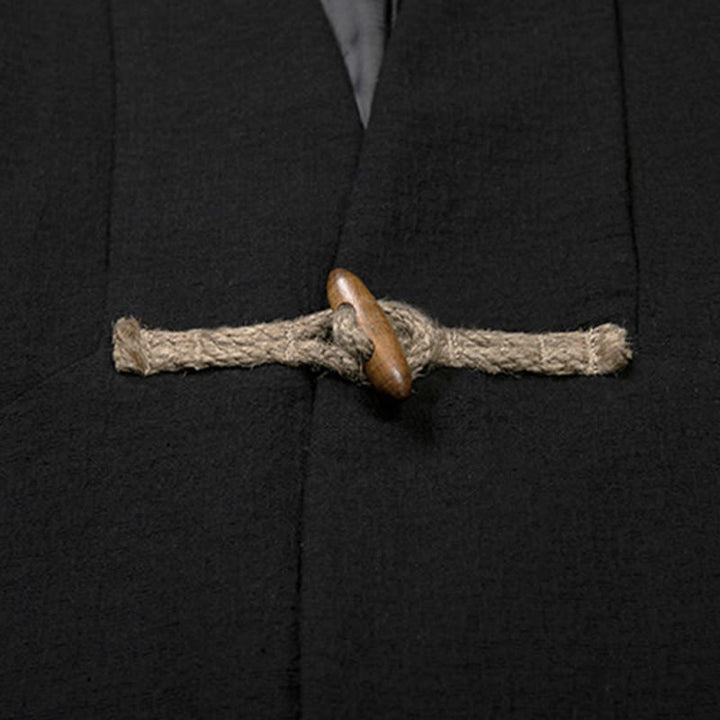 Buddha Stones秋 シンプル コットン メンズ 長袖 ミドル丈 コート 服