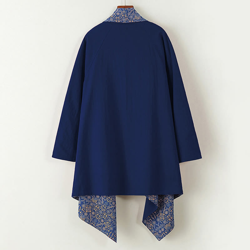 Buddha Stones秋冬 メンズ コットン ミドル丈コート 両面ジャケット - image 2