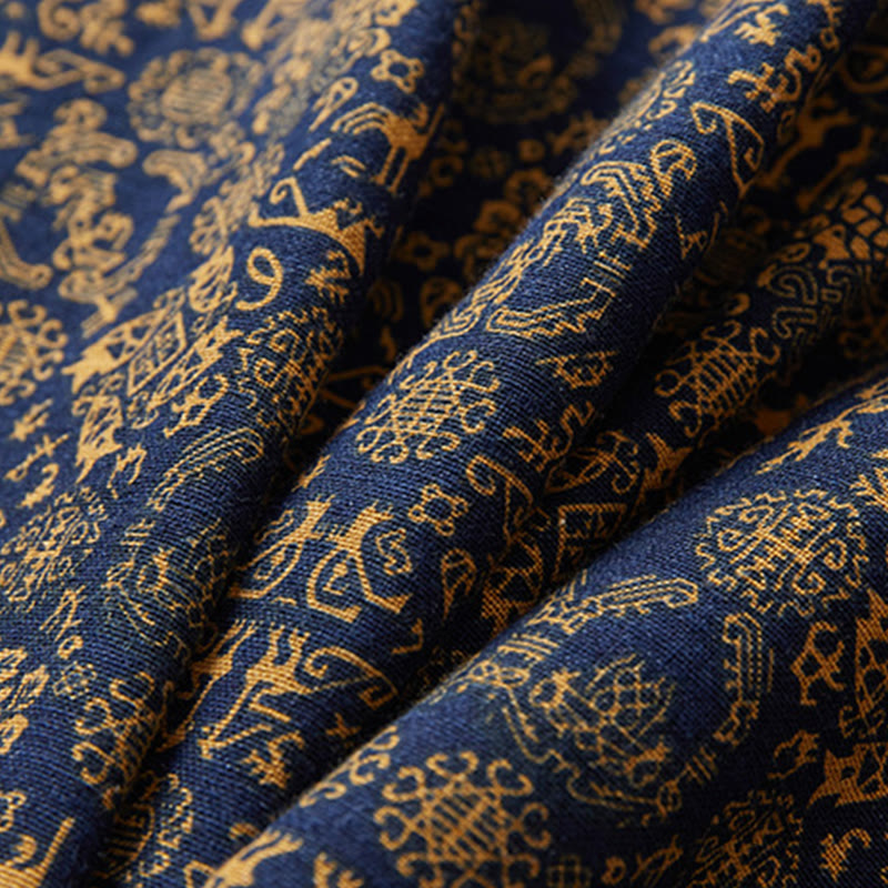 Buddha Stones秋冬 メンズ コットン ミドル丈コート 両面ジャケット - image 17