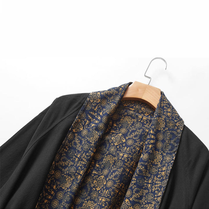 Buddha Stones秋冬 メンズ コットン ミドル丈コート 両面ジャケット - image 10