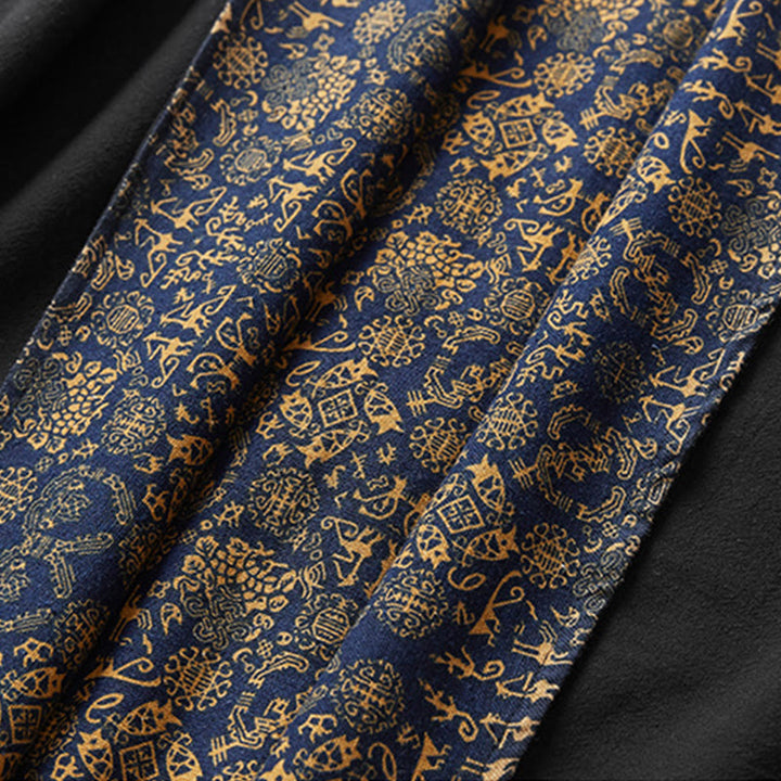 Buddha Stones秋冬 メンズ コットン ミドル丈コート 両面ジャケット - image 13