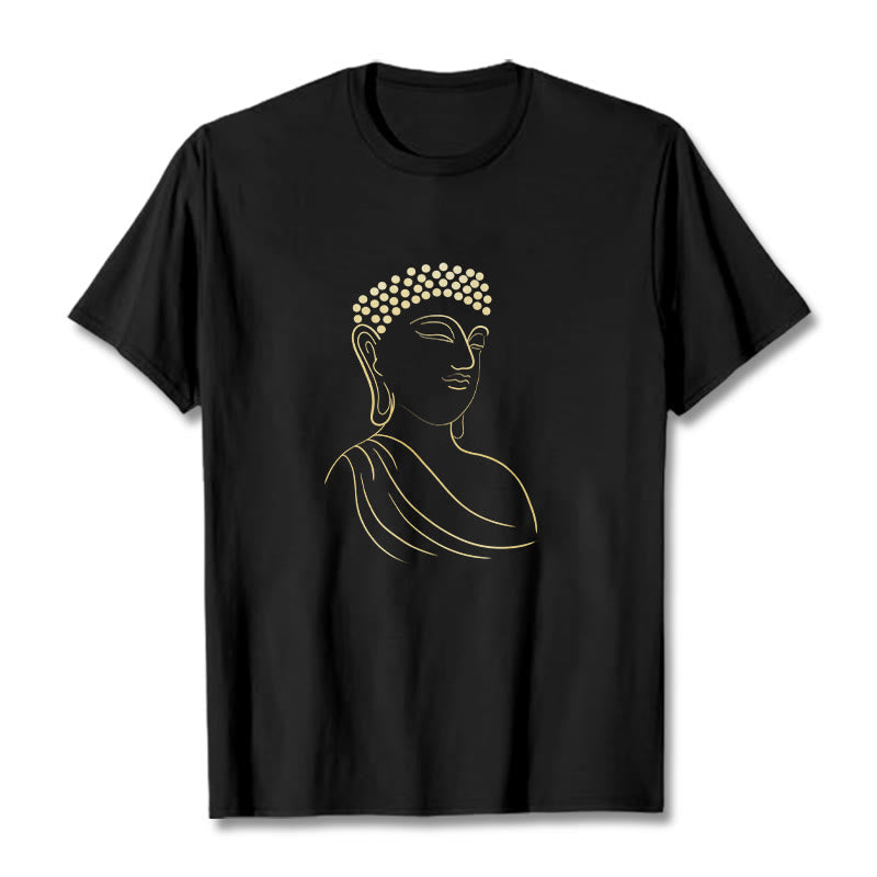 Buddha Stones瞑想する仏陀の柄 Tシャツ - 黒 - 2XL - image 1