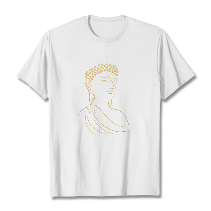 Buddha Stones瞑想する仏陀の柄 Tシャツ - 白 - 2XL - image 6
