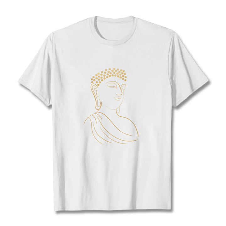 Buddha Stones瞑想する仏陀の柄 Tシャツ - 白 - 2XL - image 6