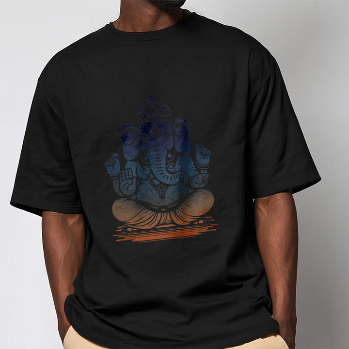 Buddha Stones瞑想ガネーシャ象柄Tシャツ - image 6
