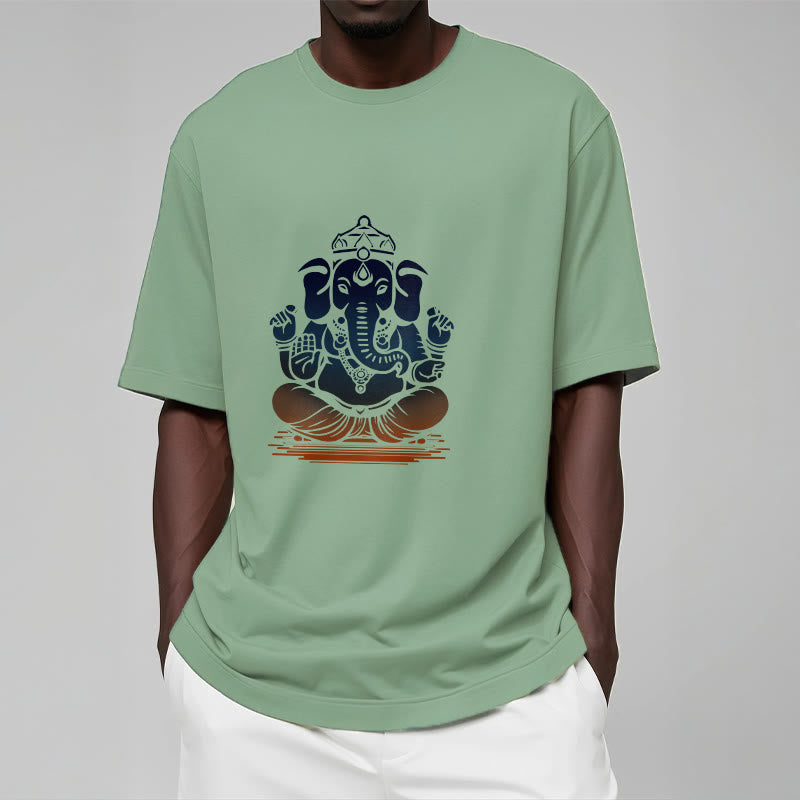 Buddha Stones瞑想ガネーシャ象柄Tシャツ - image 16